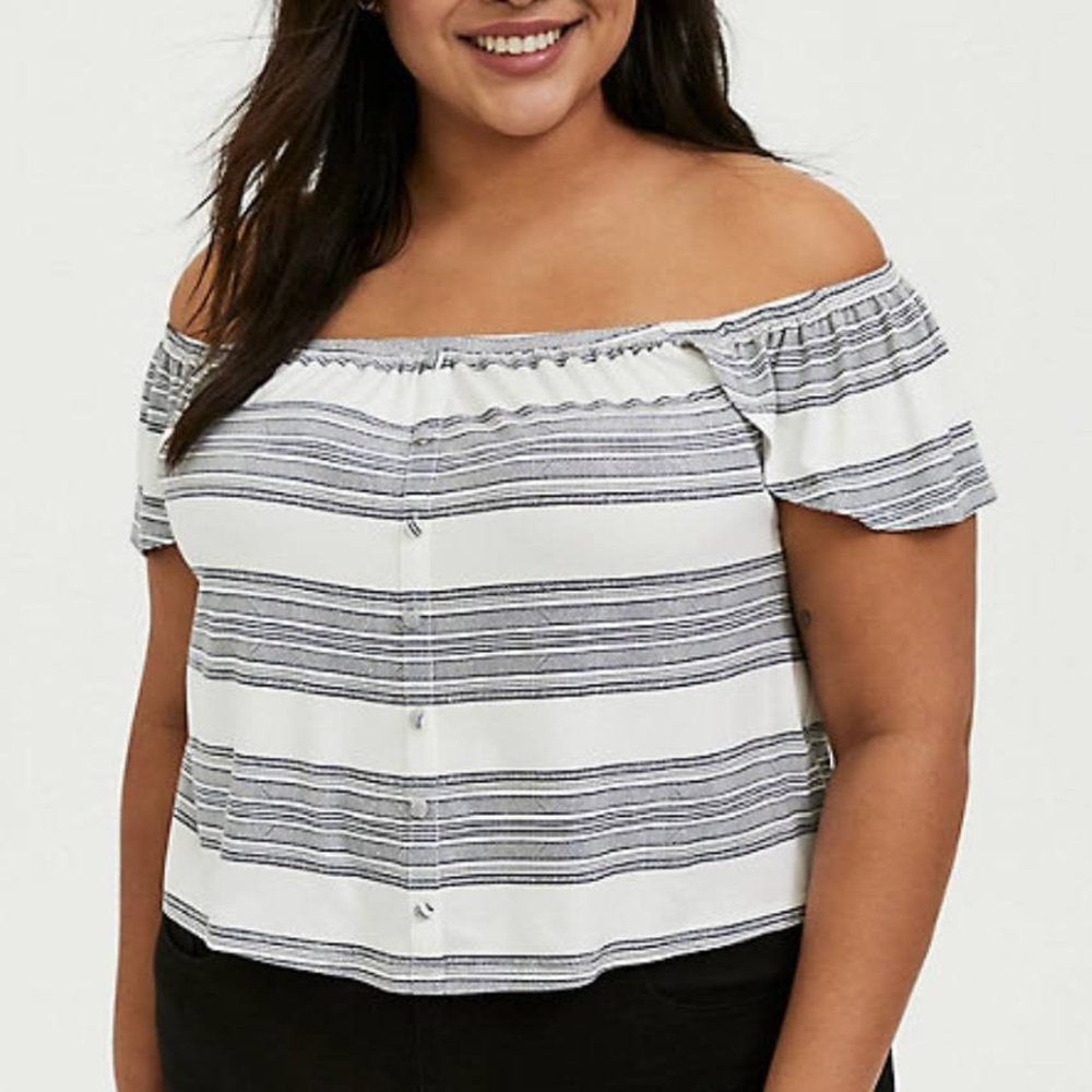 2X Plus Size Torrid Off the Shoulder Soft Knit Crop Top